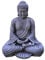 gartendekoparadies.de Buddha Statue in antiker Farbgebung, Steinfigur, H. 42 cm, 19 kg, Mehrfarbig, frostsicher aus Steinguss für Außenbereich