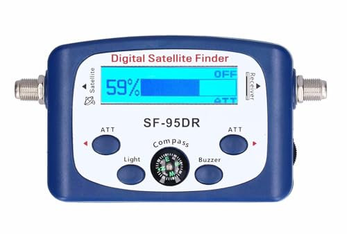 JZK SF-95DR Sat-finder Rilevatore di segnale satellitare Display LCD Misuratore con segnale acustico per un posizionamento ottimale Regolazione dei antenne satellitari impianti satellitari digitali