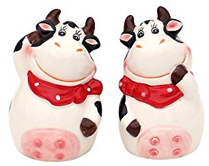 Dekohelden24 222509 Lot de 2 salières et poivrières en céramique 9,5 x 4,5 x 7,3 cm