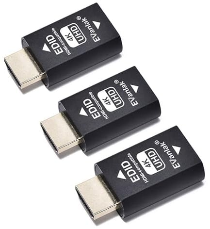 EVanlak HDMI-Emulator-Adapter (3. Generation), kompatibel mit Mac Thunderbolt auf HDMI-Switches/Extender/AV-Receiver/Video-Splitter,3840 x2160 bei 60 Hz, 3 Stück