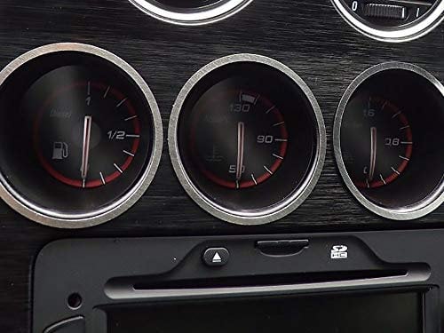 Copertura In Acciaio per Alfa_Romeo 159 & BRERA & SPIDER (939) - 3 Pezzi Indicatori Anelli Inox Metallo Spazzolato Interni Fatto Su Misura Decorazioni Tuning Accessori