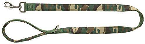 TRIXIE Hundeleine Premium L–XL, 1,00 m 25 mm in Camouflage/waldgrün - stabile Hundeleine mit praktischer Handschlaufe - für große bis sehr große Hunde - 1987323