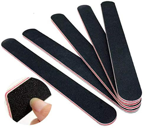 Maxzo Lot de 12 limes à ongles professionnelles double face Grain 100/180