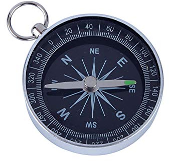 Alomejor Taschenkompass Silber Tragbarer Mini Outdoor-Kompass f¨¹r Navigation Camping Wandern Klettern Sport