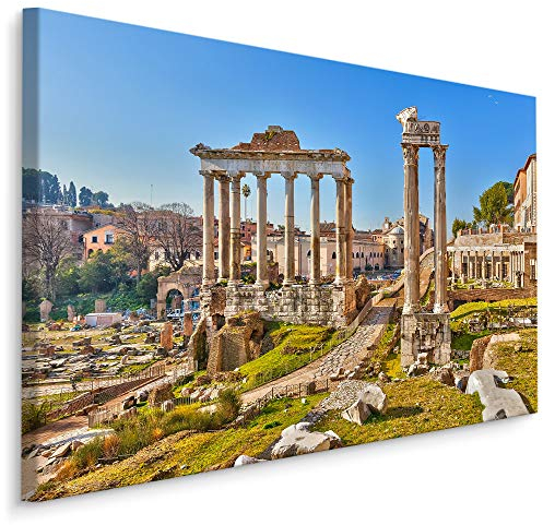 Muralo Leinwandbilder 40x30 Stadt Rom Gebäude Leinwand Wandbild Kunstdruck Architektur Säulen Kultur Antik Schlafzimmer Wohnzimmer Wanddekoration Design XXL 451 Br. 40 cm x Hö. 30 cm