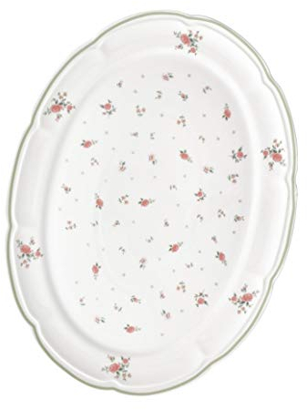 Brandani 52251 Vassoio Nonna Rosa Porcellana 40x30 cm Linea Nonna Rosa Smerlato