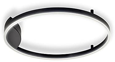 s.luce Ring 40 LED Deckenlampe Wandlampe Dimmbar Deckenleuchte Wandleuchte, Farbe:Schwarz
