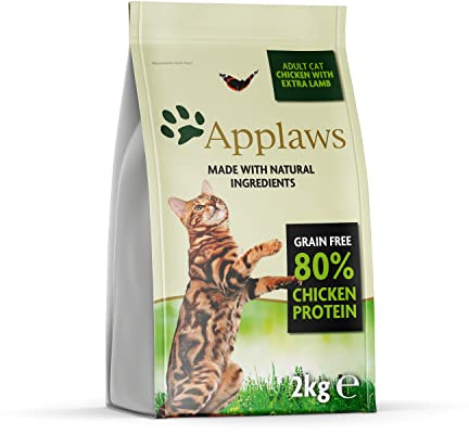 Applaws Complete and Grain Free Natural Dry Cat Food, Chicken with Lamb for Adult Cats, 2kg