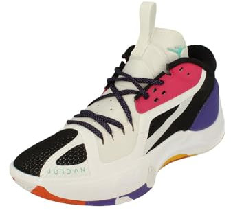 Nike Herren Jordan Zoom Separate Low Top, White/Washed Teal-Black-Rush Orange, 44 EU