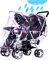 Vorne und Hinten Zwillingswagen Regenschutz Doppel Tandem-Babywagen Transparent PVC Regenhülle Wasserdicht Universal Wetterschutz für Kinderwagen Kinderwagen Buggy Regenschutz mit Baldachin
