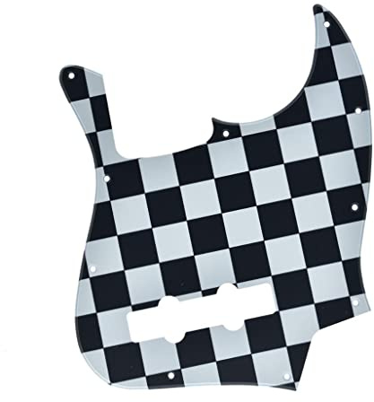 Dopro Battipenna in plastica stampata 3D per basso Jazz Bass USA/messicano 4 corde FD Jazz Bass nero/bianco griglia