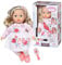 Baby Annabell Zapf Creation 709948 Sophia 43cm- weiche Stoffpuppe mit Langen blonden Haaren, rosa Puppenkleidung bestehend aus Kleid, Leggings, Schuhen, Haarband und Bürste.