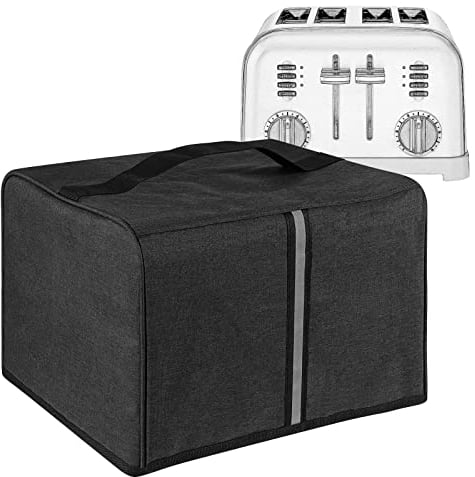 Kingshion Toaster Cover Compatible with Most 4-slice Toasters, Toaster Cover Storage for Most 4-slice Toasters, Washable and Dust Protection (Dark Grey)