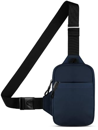 Casecret Umhängetasche Herren Damen Schultertasche Crossbody Bag Sling Chest Klein Handytasche zum Umhängen mit Geldbörse Tasche Wasserdicht Brusttasche Outdoor für iPhone Samsung Bis zu 7.5 Blau