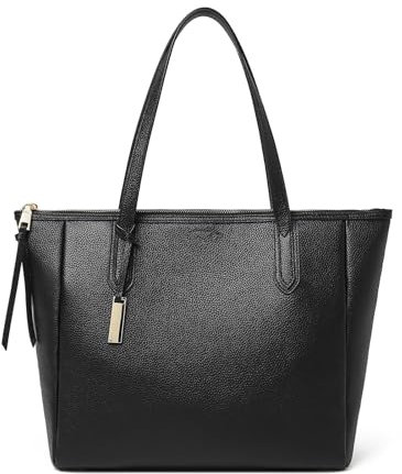 DORIS&JACKY Echtleder-Tragetasche Handtasche für Damen, Designer-Schultertasche mit Griff oben, Größe M, 1-schwarz, Large, Tragetasche aus Leder