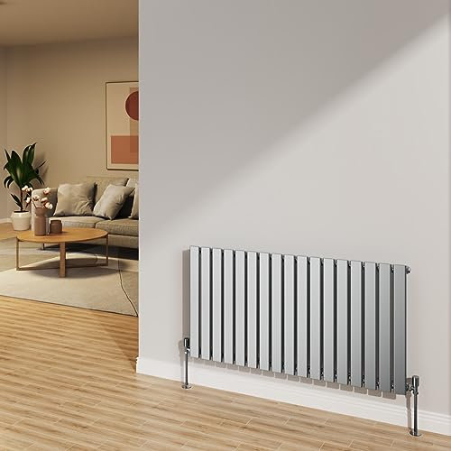 NRG 600x1156mm Chrome Radiator Horizontal Flat Panel Bathroom Designer Single Rad Central Heating