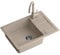 QUADRON Fregadero de granito | tamaño 62 x 44 x 17,5 cm Beige | GO SMART Fregadero de un seno | Fregadero encastrable con grifo de cocina | Fregadero de cocina fregadero moderno