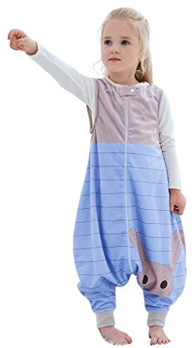 HAHASHOW Bebe Gigoteuse avec Jambes Gigoteuse a Pied 1-3 Ans, Lapin | Lavable en machine, sans manches, 1.5 Tog en polyester doux, Facile à enfiler et à retirer, Toutes saisons, Naissance cadeau