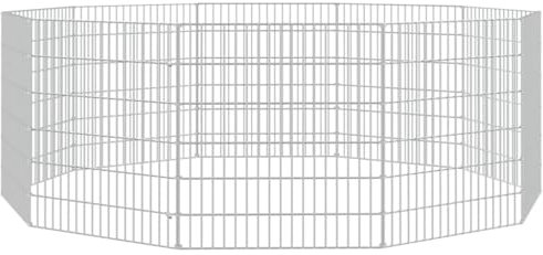 vidaXL Kaninchenkäfig 10 Paneele 54x60 cm Verzinktes Eisen Haustierkäfig Stall