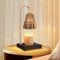 OKYUK Dimmbare Metallkerzenlampe mit 2 Glühbirne Kerzenwärmer Lampe kompatibel mit Glaskerzen, Vintage-Kerzenlampe, dimmbar, für Duftwachs (Anthrazit Timer)