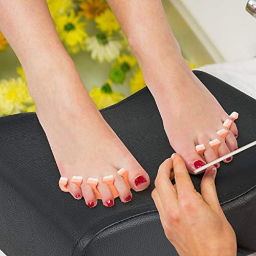 GOPLUS Tabouret de Pédicure Réglable en Hauteur avec Coussin Doux, Repose-Pieds pour Pédicure Professionnel pour Salon de Spa, Équipement pour Pédicure Portable pour Salon de Beauté, Noir