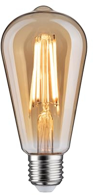 Paulmann 29188 1879 Filament 230V 3-Step-Dim LED Kolben Rustika E27 3 Step Dim 470lm 6W 1800K dimmbar Gold Leuchtmittel
