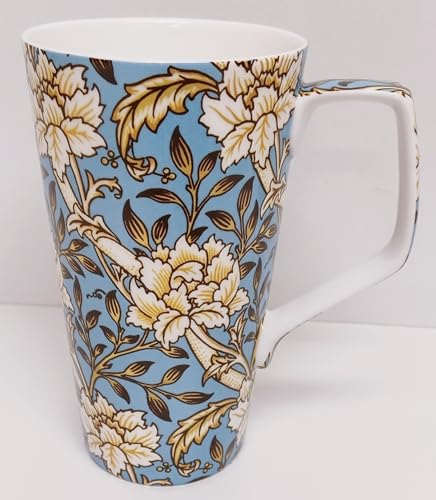Rainbow Decors William Morris Chrysanthemum Oriental Mug 500 ml Fine Bone China Large Latte Floral Flowers Cup Hand Decorated UK