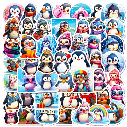 Penguin Aufkleber Pinguine Sticker Set 50 Stücke Niedlich Deko für Auto Laptop Skateboard Fahrrad Moped Motorrad Fahrrad Computer,Geeignet für Erwachsene Kinder