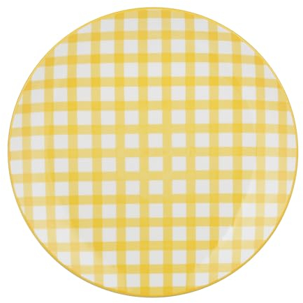 KASANOVA Piatto piano quadretti giallo 26,6 cm Vichy