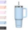 WATERSY Travel Mug Coffee Cup 30oz Tumbler Straw Lid and Handle, Stainless Steel Double Wall Vacuum Insulated Coffee Water Bottle Thermal for Cold Hot Coffee 891ml Blue