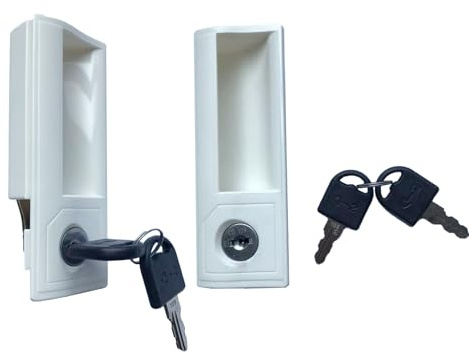 MECOLOR Verrou de rechange pour casier, serrure à poignée blanche, serrure Thaïlande CL-2 à clé pour armoires métalliques MECOLOR avec 4/6/9 portes (chaque paquet contient 2 pièces) (serrure à poignée
