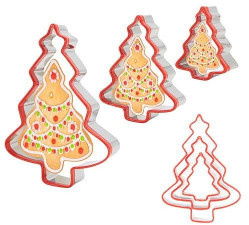 ALLY-MAGIC Christmas Tree Cookie Cutters - 3PCS Stainless Steel Christmas Cookie Cutter Set for Holiday Festive Y9HBSDSMJ