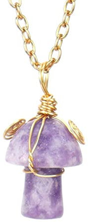 Pilz-Anhänger aus natürlichem Kristall, Edelstein, Amethyst, Schmuckzubehör, Halskette, Edelsteinherstellung, Quarz, L4z4, Geschenke, Rose, Großhandel