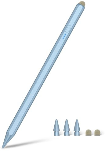 Pencil für iPad 15min schnelles Aufladen mit Faserstiftkopf, Pencil für Apple mit Handabweisung & Neigung, Stylus Pen für iPad 6-10, Air 3-5/M2, Mini 5-6, Pro 11„/13“/M4, Pro 12.9“ 3-6