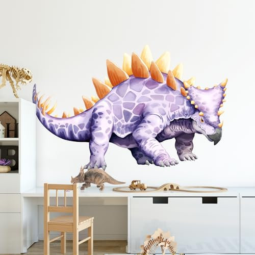 Decvictor Wandtattoo Großer Dinosaurier Wandaufkleber Stegosaurus Dinosaurier Wandsticker Kinderzimmer Babyzimmer Jungenzimmer Wanddeko (W126 * H81 cm)
