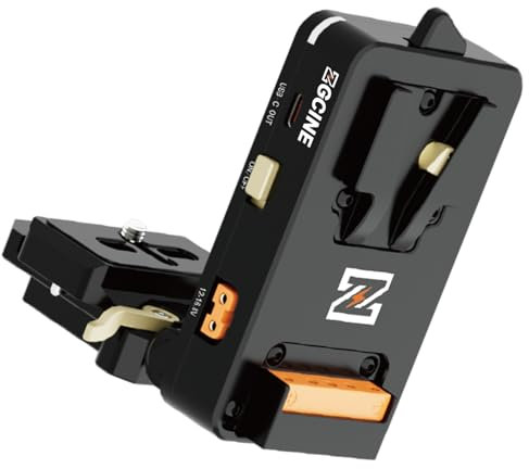 ZTIANFOTO ZGCINE VM-VP4 V-Mount-Kamera-Akkuplatte, Schnellwechsel-Akkuadapter mit USB-C PD-Ausgang, Arca-Swiss 38-mm-Platte, um 90° drehbares Design und klappbare Teleskopaufbewahrung