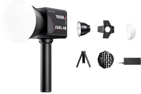 Puleuroy 60W Pro Portable LED Video Light Photographic Studio Light with Light Control Panel Mini Softbox for Video Livestreaming for Photographers in the Shape of Handheld Flashlight UK Plug
