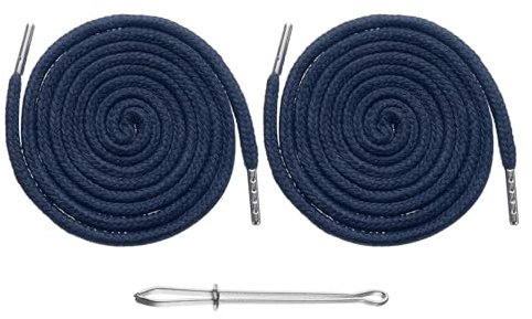 sourcing map 2Pcs 51 Drawstring Cords Replacement w/Threader Navy Blue | Replacement Drawstring Hoodie String Sewing Tool with Easy Threader for Hoodie Sweatpants Jackets Pants Hats Coats Bags