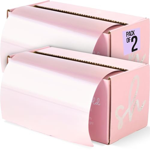 Simply Hair Hair Foil Roll – Pack of 2-100m Embossed Medium Weight Roll with Built-In Cutter – Custom Length Foil for Hair Dye, Highlights & Balayage- No-Slip Grip - 12.7cm - Rose Gold