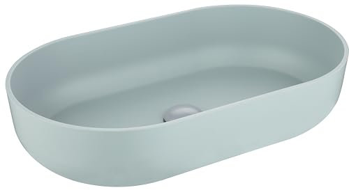 Lavabo Moderno sobre encimera, 61 x 35 cm, acrílico Resistente, Azul