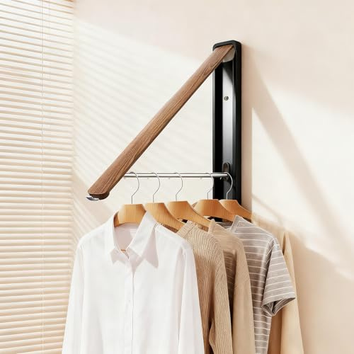 ALKNOT - Kleiderhaken Klappbar kleiderwandhaken Wäschelüfter Wand Aussenbereich Klapphaken Haken Kleiderständer Wandhaken Kleiderlüfter Garderobenhaken für Ecken, Balkon, Badezimmer (Schwarz)