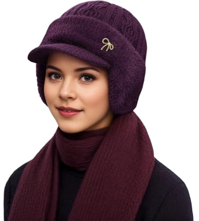 PolarHeat Die All-in-One-Wintermütze für Komfort und Wärme Warm Wintermützen Herren and Damen, mit Ohrenklappen, Winddicht, mit Krempe, Weicher & Atmungsaktiver Stoff
