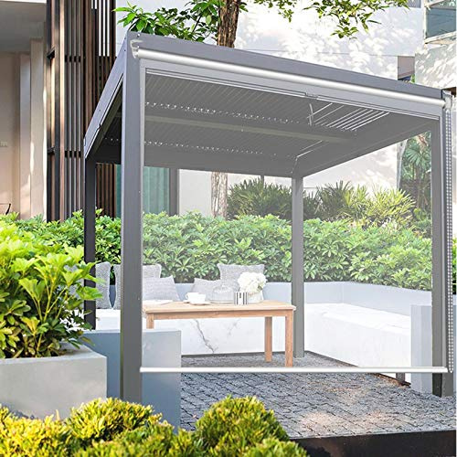 Transparentes Vinyl-Rollo für Pergola, Terrasse, Kunststofffenster, regenfester Vorhang mit Beschlägen
