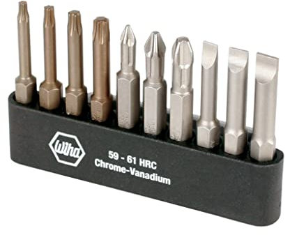 Wiha 74983 Power Bit Belt Pack with Slotted, Phillips and Torx Bits, 10-Piece
