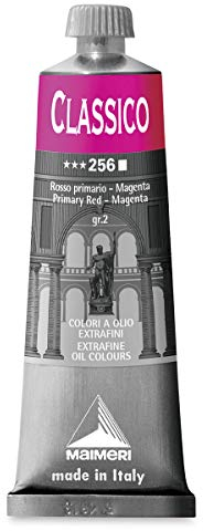 MAIMERI CLASSICO 60 ml, Extra feine Künstlerölfarbe, Farbton Primärrot - Magenta