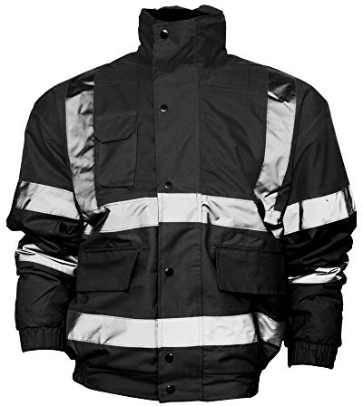 Yoko Mens Hi-Vis Bomber Jacket (6XL) (Black)