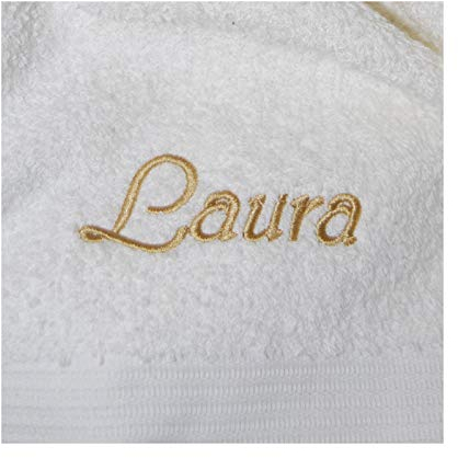 Krings Fashion Saunatuch mit Namen nach Wunsch Bestickt, 70 x 200 cm, Natur, Stickfarbe wählbar, schöne 440g-Qualität, 100% Baumwolle