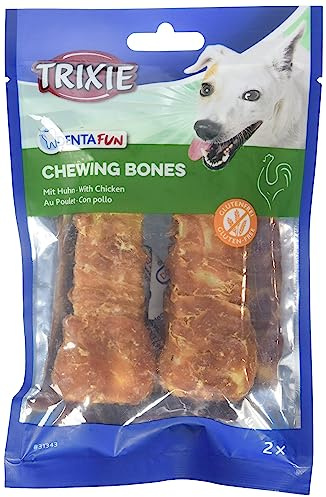 TRIXIE Denta Fun Bones mit Huhn, 11 cm, 2 × 60 g
