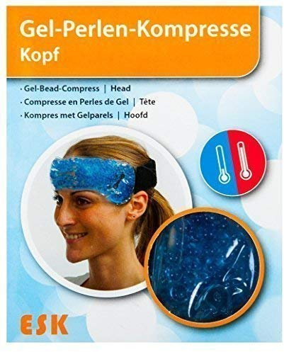 ESK Gel Perlen Kompresse Kühlkissen Wärmekissen Gelkompresse Knie Kopf Nacken , Modell:Kopf