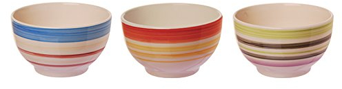 Excelsa Stripes Scodella Assortita, Ceramica, Multicolore, 1 Pezzo
